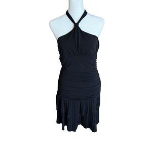 BCBG Maxazria black pleated mini dress size medium